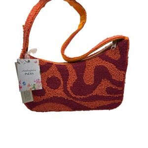 Vibrant Orange and Red Shoulder Bag